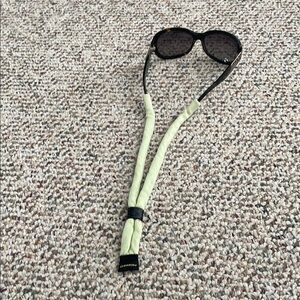 Croakies Green Sunglass Strap/Holder. EUC